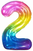 Jumbo Jelly Rainbow Number 2 Balloon with Helium and Weight