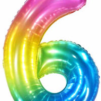 Jumbo Jelly Rainbow Number 6 Balloon with Heilum and Weight