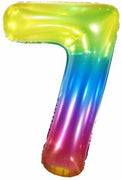 Jumbo Jelly Rainbow Number 7 Balloon with Helium and Weight