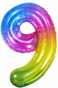 Jumbo Jelly Rainbow Number 9 Balloon with Helium and Weight