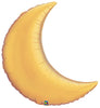 Outer Space Gold Crescent Moon Balloon with Helium and Weight