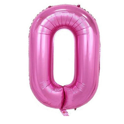 Jumbo Pink Number 0 Foil Balloon with Helum Weight