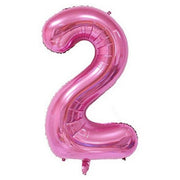 Jumbo Pink Number 2 Foil Balloon with Helium Weight
