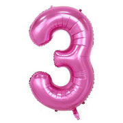Jumbo Pink Number 3 Foil Balloon with Helium Weight