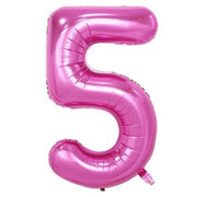 Jumbo Pink Number 5 Foil Balloon with Helium Weight
