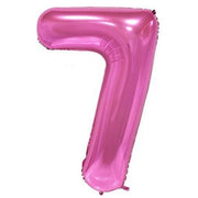 Jumbo Pink Number 7 Foil Balloon with Helium Weight