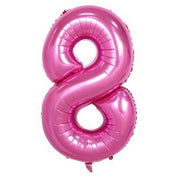Jumbo Pink Number 8 Foil Balloon with Helium Weight