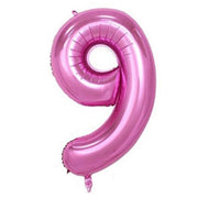 Jumbo Pink Number 9 Foil Balloon with Helium Weight