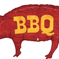35 inch BBQ Pig Shape Foil  Balloons with Helium and Weight