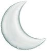 Outer Space Silver Crescent Moon Balloon with Helium and Weight