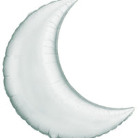 Outer Space Silver Crescent Moon Balloon with Helium and Weight