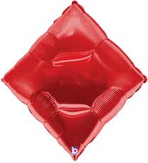 Casino Red Diamond Shape Balloon with Helium and Weight