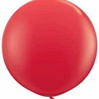 36 inch Qualatex Round Red Balloon with Helium and Weight