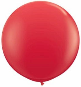 36 inch Qualatex Round Red Balloon with Helium and Weight