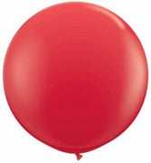 36 inch Round Red Balloon with Helium and Weight