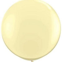 36 inch Qualatex Round Ivory Balloon with Helium and Weight