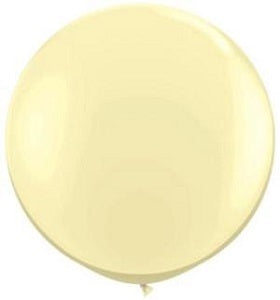 36 inch Round Ivory Balloon with Helium and Weight