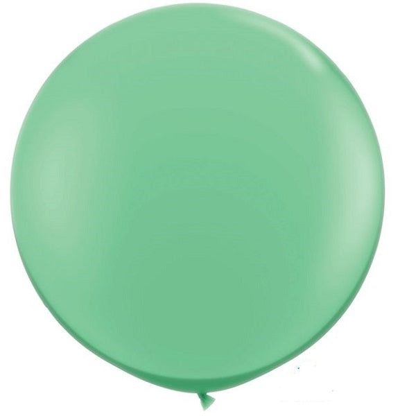 36 inch Qualatex Round Wintergreen Balloon with Helium and Weight