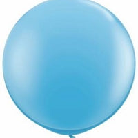 36 inch Qualatex Round Pale Blue Balloon with Helium and Weight