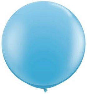 36 inch Round Pale Blue Balloon with Helium and Weight