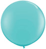 36 inch Qulaltex Round Caribbean Blue Balloon with Helium and Weight