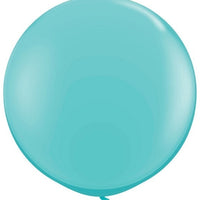 36 inch Qulaltex Round Caribbean Blue Balloon with Helium and Weight