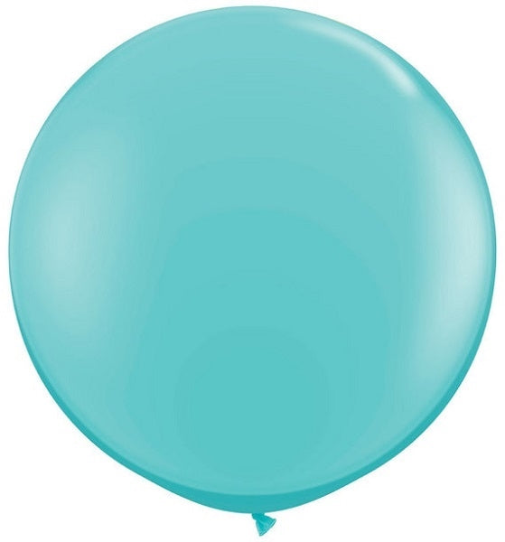 36 inch Round Caribbean Blue Balloon with Helium and Weight