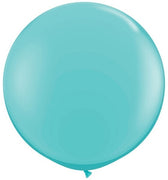 36 inch Round Caribbean Blue Balloon with Helium and Weight