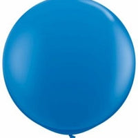 36 inch Round Dark Blue Balloon with Helium and Weight