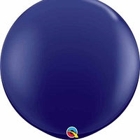 36 inch Qualatex Round Navy Balloon with Helium and Weight