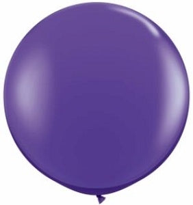 36 inch Qualatex Round Purple Violet Balloon with Helium and Weight