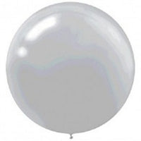 36 inch Round Diamond Clear Balloon with Helium and Weight