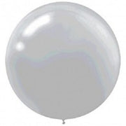 36 inch Qualatex Round Diamond Clear Balloon with Helium and Weight