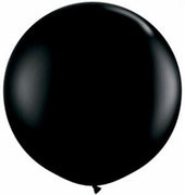 36 inch Round Black Balloon with Helium and Weight