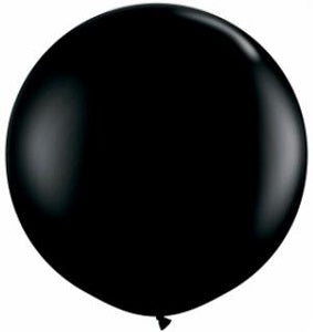 36 inch Qualatex Round Black Balloon with Helium and Weight