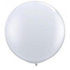 36 inch Round White Balloon with Helium and Weight