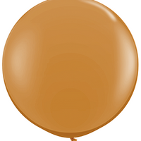 36 inch Qualatex Round Mocha Brown Balloon with Helium and Weight
