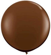 36 inch Round Chocolate Brown Balloon with Helium and Weight