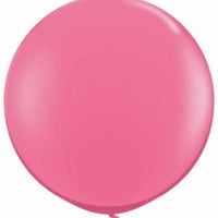36 inch Qualatex Round Rose Balloon with Helium and Weight