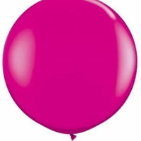36 inch Qualatex Round Wild Berry Balloon with Helium and Weight