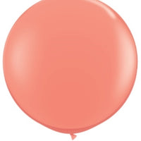 36 inch Qualatex Round Coral Balloon with Helium and Weight