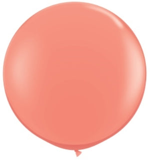 36 inch Qualatex Round Coral Balloon with Helium and Weight