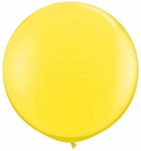 36 inch Qualatex Round Yellow Balloon with Helium and Weight