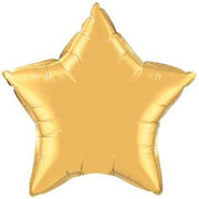 Outer Space Gold Star Foil Balloon with Helium and Weight