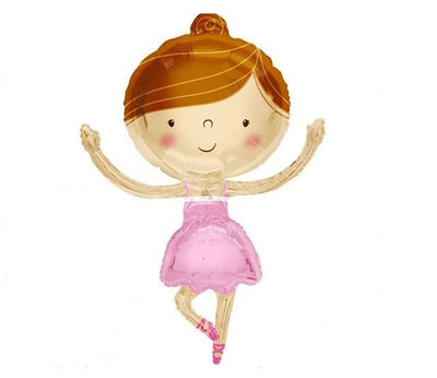 36 inch Ballerina Girl Shape Foil Balloons with Helium and Weight