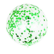 36 inch Qualatex Jumbo Round Green Confetti Balloon with Helium Weight