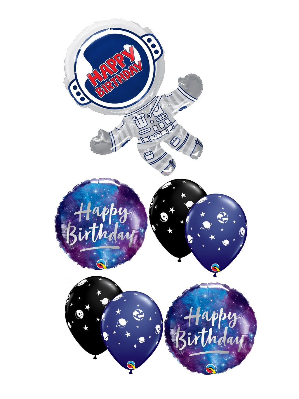 Outer Space Astronaut Happy Birthday Balloon Bouquet