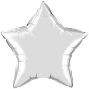 36 inch Jumbo Silver Star Shape Foil Balloons with Helium and Weight