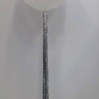 Jumbo Round White Silver Tinsel Tassel Balloon with Helium and Weight