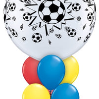 36 inch Soccer Balls Around Balloons Bouquet with Helium and Weight